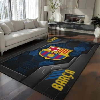 Barcelona Rug - Hexagonal Grid Pattern Blue