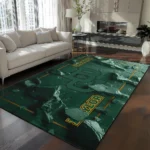 Baylor Bears Rug - Cracked Surface Design Green