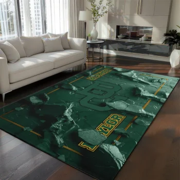 Baylor Bears Rug - Cracked Surface Design Green