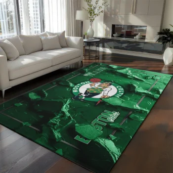 Boston Celtics Rug - Cracked Surface Design Green