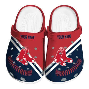 Boston Red Sox Clogs - Customized Baseball Motif Red