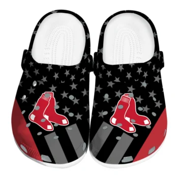 Boston Red Sox Clogs - Stellar Stripes Theme Red Black