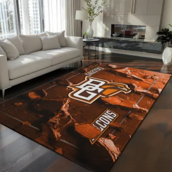 Bowling Green Falcons Rug - Cracked Surface Design Orange