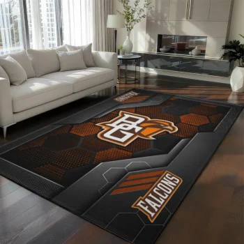Bowling Green Falcons Rug - Hexagonal Grid Pattern Orange