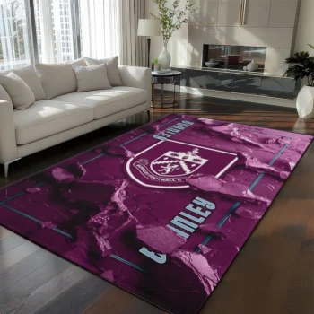Burnley Rug - Cracked Surface Design Burgundy