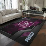 Burnley Rug - Hexagonal Grid Pattern Burgundy