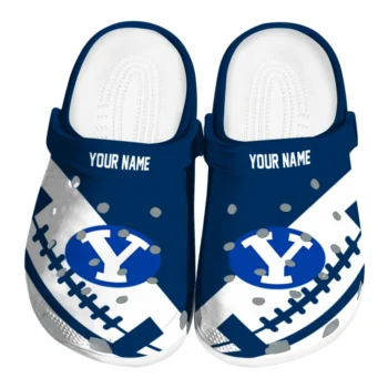 BYU Cougars Clogs - Custom Football Motif Blue