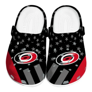 Carolina Hurricanes Clogs - Stellar Stripes Theme Red Black