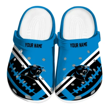 Carolina Panthers Clogs - Custom Football Motif Blue