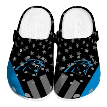 Carolina Panthers Clogs - Stellar Stripes Theme Blue Black