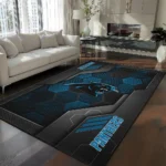 Carolina Panthers Rug - Hexagonal Grid Pattern Blue