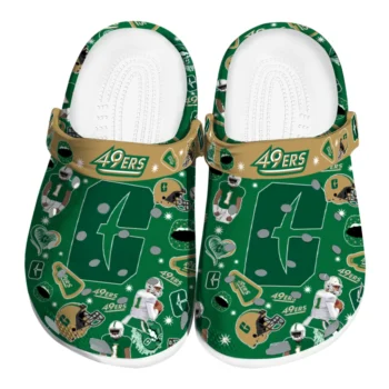 Charlotte 49ers Clogs - Football Icons Green