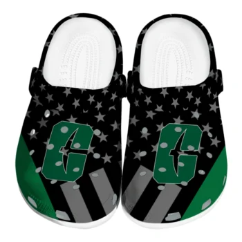 Charlotte 49ers Clogs - Stellar Stripes Theme Green Black