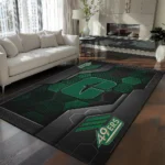 Charlotte 49ers Rug - Hexagonal Grid Pattern Green