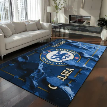 Chelsea Rug - Cracked Surface Design Royal Blue