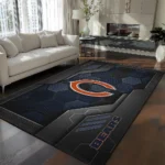 Chicago Bears Rug - Hexagonal Grid Pattern Blue