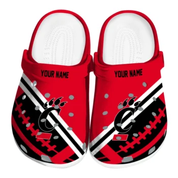 Cincinnati Bearcats Clogs - Personalized Football Motif Red