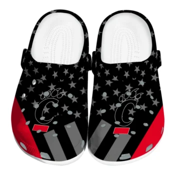 Cincinnati Bearcats Clogs - Stellar Stripes Theme Red Black
