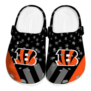 Cincinnati Bengals Clogs - Stellar Stripes Theme Orange Black