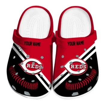 Cincinnati Reds Clogs - Customized Baseball Motif Red