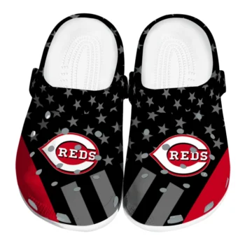 Cincinnati Reds Clogs - Stellar Stripes Theme Red Black