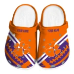 Clemson Tigers Clogs - Custom Football Motif Orange