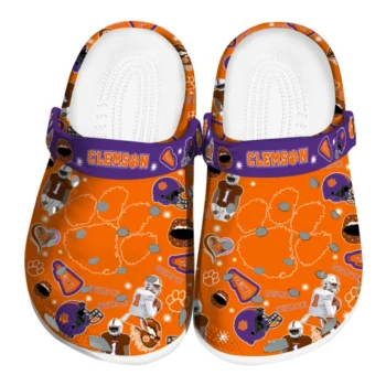 Clemson Tigers Clogs - Football Icons Orange