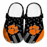 Clemson Tigers Clogs - Stellar Stripes Theme Orange Black