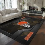 Cleveland Browns Rug - Hexagonal Grid Pattern Brown