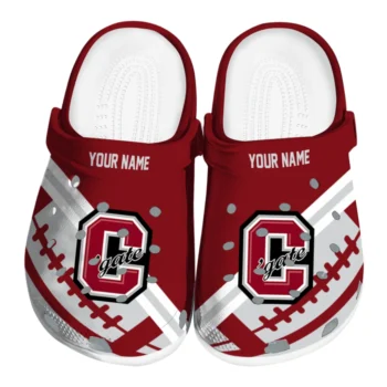 Colgate Raiders Clogs - Personalized Football Motif Maroon