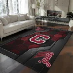 Colgate Raiders Rug - Hexagonal Grid Pattern Maroon