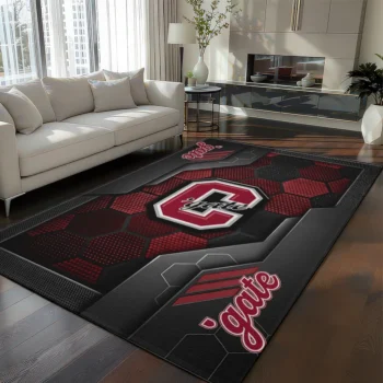 Colgate Raiders Rug - Hexagonal Grid Pattern Maroon
