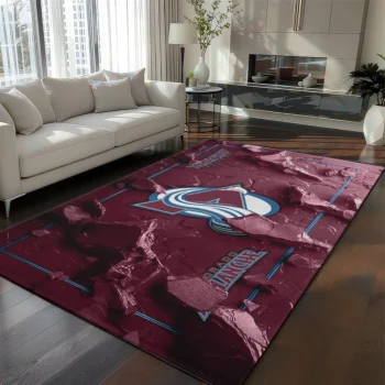 Colorado Avalanche Rug - Cracked Surface Design Burgundy