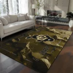 Colorado Buffaloes Rug - Cracked Surface Design Gold