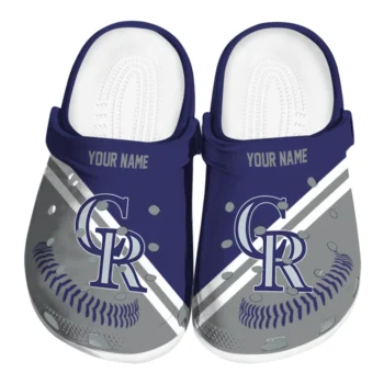 Colorado Rockies Clogs - Custom Baseball Motif Blue