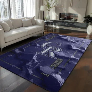 Colorado Rockies Rug - Cracked Surface Design Blue