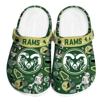 Colorado State Rams Clogs - Football Icons Green