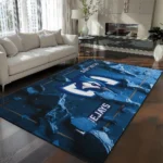 Creighton Bluejays Rug - Cracked Surface Design Blue