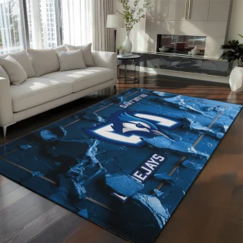 Creighton Bluejays Rug - Cracked Surface Design Blue