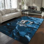 Dallas Mavericks Rug - Cracked Surface Design Blue