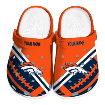 Denver Broncos Clogs - Personalized Football Motif Orange