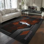 Denver Broncos Rug - Hexagonal Grid Pattern Orange