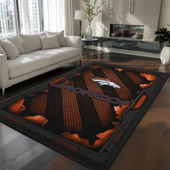 Denver Broncos Rug - Torn Mesh Orange