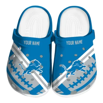 Detroit Lions Clogs - Custom Football Motif Blue