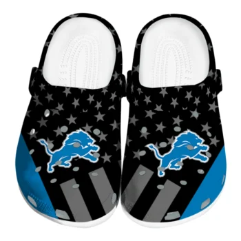Detroit Lions Clogs - Stellar Stripes Theme Blue Black