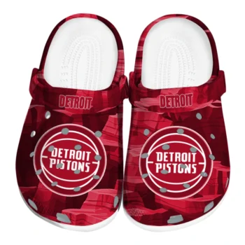 Detroit Pistons Clogs - Canyon Layers Red