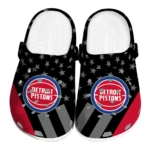 Detroit Pistons Clogs - Stellar Stripes Theme Red Black