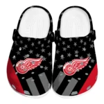 Detroit Red Wings Clogs - Stellar Stripes Theme Red Black