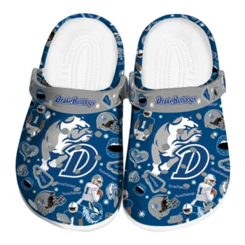 Drake Bulldogs Clogs - Football Icons Blue