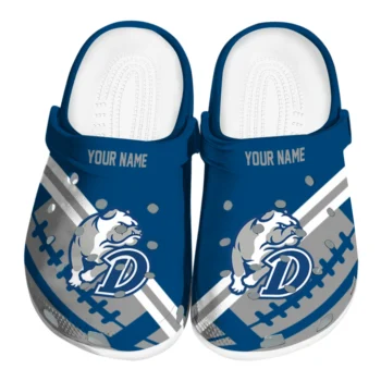 Drake Bulldogs Clogs - Personalized Football Motif Blue